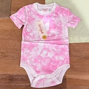 Cat & Jack Pink Tie-Dye Short Sleeve Baby Bodysuit